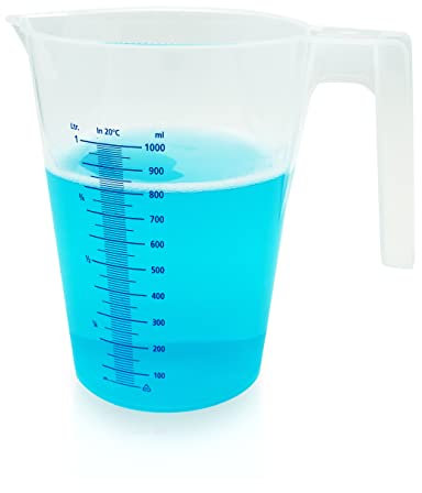 LICARGO® Messbecher 1L - spülmaschinenfest, hitzebeständig und BPA frei - in Deutschland hergestellt - Kunststoff Messbecher 1 Liter Litermaß, großer Messbecher Küche, Haushalt, Werkstatt, Labor