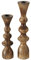 Boltze Casconda 2008576 Lot de 2 bougeoirs en Bois Style bohème