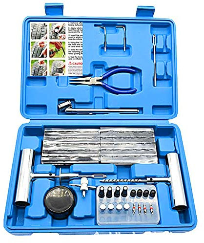 Däckreparationssats - 68 st Heavy Duty Tire Plug Kit, Universal däckreparationsverktyg för att åtgärda punkteringar och plugga plattor Patch Kit för bil Motorcykel, lastbil, ATV, RV, SUV
