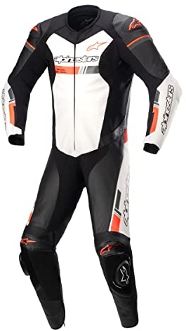 Alpinestars GP Force Chaser 1-Teiler Motorrad Lederkombi (Black/White/Red,56)