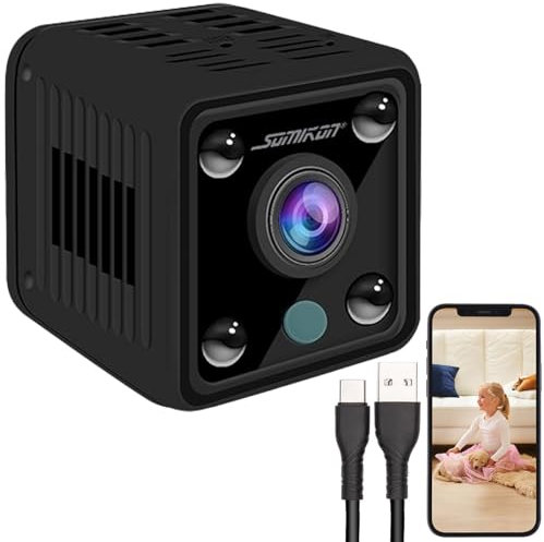 Somikon Akku-Micro-IP-Kamera, HD 720p, 120° Weitwinkel, Nachtsicht, WLAN