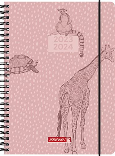 BRUNNEN Schülerkalender „Wild Animals“ 2023/2024 2 Seiten = 1 Woche A5 natur