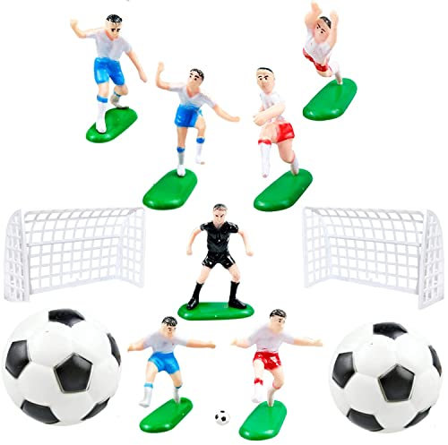 12 Pcs Football Cake Decoration Set, Football Theme Soccer Football Boys Girls Party Decoration kit Supplies Soccer Cake Topper Decorations Soccer Toppers Football Cake Topper For Birthday Party