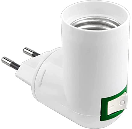 CABLEPELADO Adaptador E27 con Interruptor - Portalámparas con Enchufe ON/OFF, AC 220-240V