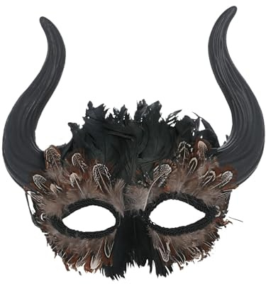 Smiffys Teufel-Federaugenmaske mit Hörnern Halloween