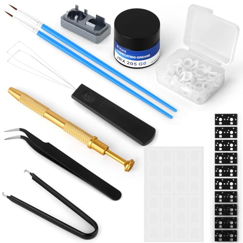 RUNJRX Tastatur-Schmiermittel-Set JRX 205G0 0,53 oz/15 g, Tastaturschalter-Pad für PCB, Schalterfolie für MX Kailh Gateron Switch, Tastatur-Werkzeuge mit Tastenkappen-Abzieher