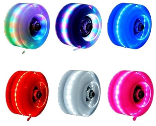 Skating Räder 4 Stück 82A 54 x 32 mm blinkende Räder Quad Rollschuhe Räder Light Fit Road Sliding Skating Rink Indoor Outdoor Zubehör (Color : 4X pink 3 led-01)