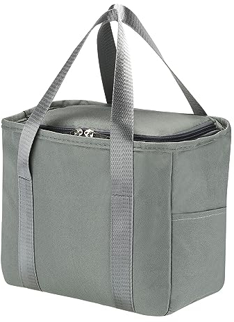 Bolsa de almuerzo aislada, bolsa de almuerzo impermeable de tela Oxford, lonchera térmica portátil, contenedor de alimentos para el trabajo, oficina, picnic al aire libre, 7.87 x 5.51 x 9.06 , gr