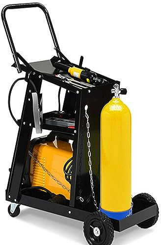 Welding Tool Cart Welding Locomotive, Front Universal Wheels with Handle, 3-Tier Heavy Duty Welder Cart - 200lbs Capacity