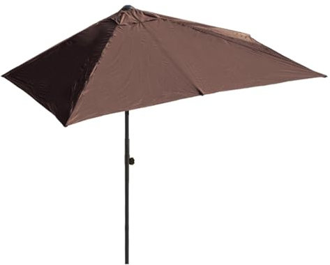 DJJYCTNM Halber Sonnenschirm, Balkonschirm Rechteckig für den Außenbereich, Terrassen-Tischschirm mit Hebeknopf und Kurbel, Marktschirme, UV-Schutz, Wasserdicht, Für Rasen, Garten, Terrasse, Hof (Col