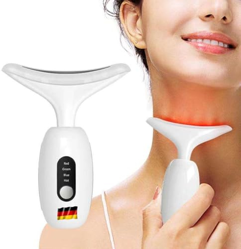 Gesichtsmassagegerät gegen Falten, V Shape Face device, Doppel-Kinn-Reduzierer, 4 Modi, 45℃, Facelifting Massagegerät Gesichtsstraffung Gesichtsmassage GUA SHA Hautstraffung & Lifting EMS Gerät
