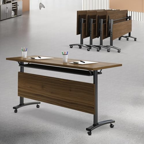 Klappbarer Konferenztisch mit feststellbaren Rädern, tragbarer Besprechungstisch für Büro, Zuhause, Klassenzimmer, langlebiges und platzsparendes Design, Sitzplätze für 2 10 Personen, 4 Stück