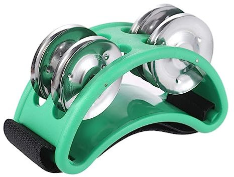 BESTonZON Fuß Tamburin -instrumente Maraca-schüttler Musikinstrumente Für Babys Tamburine Für Kinder Fußtamburin Für Kinder Musikalisches Tamburin Fußtamburine Für Erwachsene Green