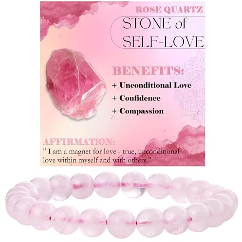 Bivei Kristall Armband für Frauen 8mm Perlen Halbedelstein Natürlicher Stein Dehnbarer Elastischer Schmuck Yoga Geschenke