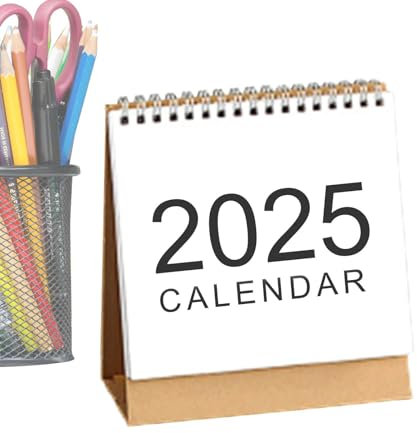 Decorhome Kalender für den Schreibtisch, Desktop-Kalender 2025 - Schreibtischplaner - Jahreskalender September 2024 – Dezember 2025 Doppeldraht-Monatskalender für die Schule