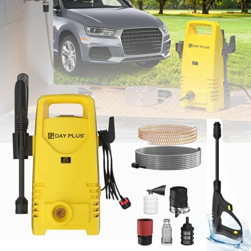 Rondella ad alta pressione Jet Wash, impianto di lavaggio elettrico jet da giardino, 1100 W, idropulitrice portatile con tubo da 55 bar/7 m, per cortili, auto, motociclette