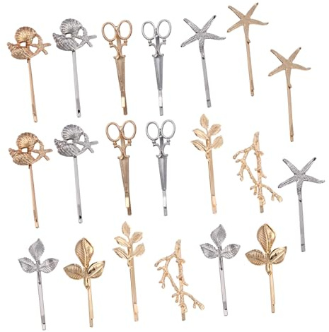 TOVINANNA 20pièces Pinces Cheveux Femmes Métal Épingles Et Ciseaux Barrettes Décoratives Moyennes Pour Coiffures Élégantes