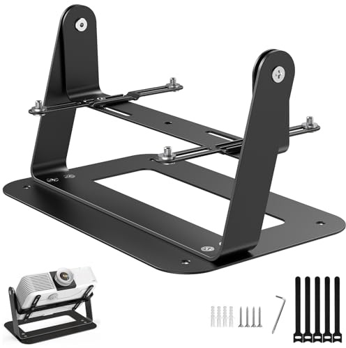 DAWASAPAT Desktop Foldable Stand, Universal Projector Ceiling Mount with Adjustable Plate Arms, Wall Mount with Cable Ties for Home and Office Projector