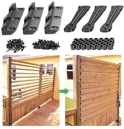 Système de store pare-soleil pour système d'obturation, kit de quincaillerie pour persienne, pouvant contenir jusqu'à 11 planches (122 cm) - Supports en fer avec revêtement en poudre, parfait pour les