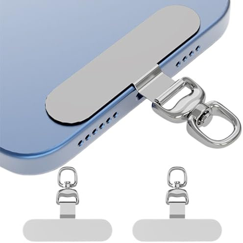 2 Pièces Patchs universels pour téléphone portable rotation à 360° acier inoxydable Multifonctionnel Chaîne de téléphone portable universelle Pour la plupart des smartphones