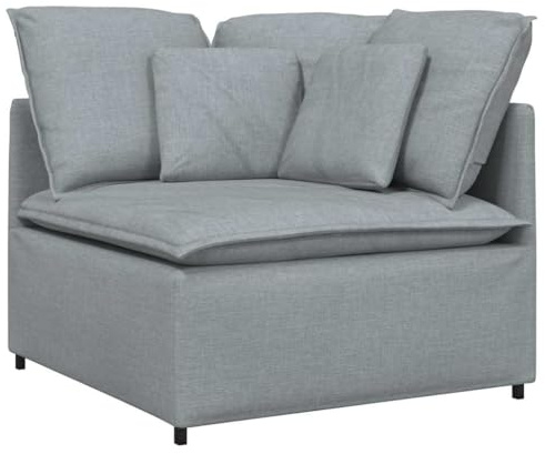 vidaXL Modulär hörnmodul för soffa med dynor ljusgrå 100 cm