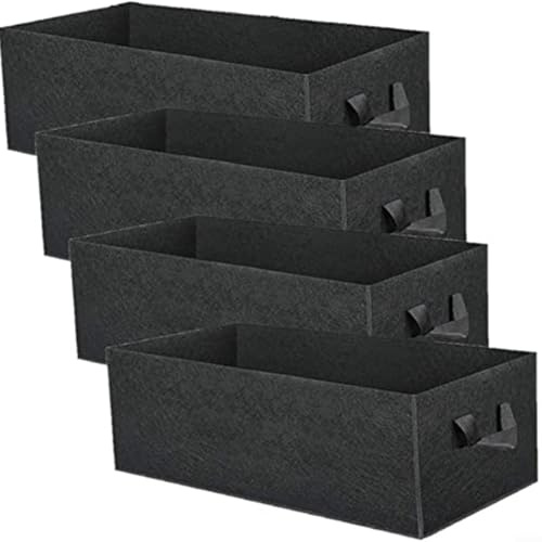 4Pcs Plant Growing Bags, Rectangular Nonwoven Fabric Breathable Grow Bags Heavy Duty Thickened Root Aeration Garden Pots Container with Straps Handles, for Flowers Vegetables(40 * 30 * 20)