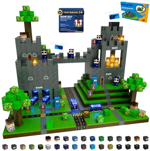 Magnetbausteine Polizei 150 Teile, Magnetic Building Blocks Kinder ab 3 | Magnetisch · Magnetische Bausteine, Magnetblöcke, Magnetsteine & Bauklötze · Geschenk · 0,8mm doppelt so dick