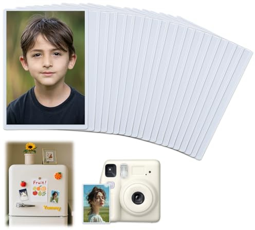 JNEYVIC 20 Stk Magnet Bilderrahmen Kühlschrank Magnetrahmen 9,3 x 6,3 cm | Fotomagnete Fototasche Magnetisch Fotohülle Kleine Magnetische Fotorahmen Bilderrahmen für Fotos Postkarten (Weiß)