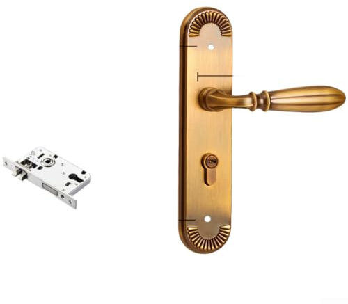 CYRENT Cerradura silenciosa de aleación de zinc para puerta interior con diseño europeo, adecuada para puertas interiores de madera con cuerpos de bloqueo estándar y rango de grosor ajustable (A)