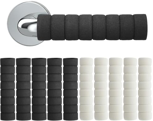 Artspherees 10 Stück Türklinkenpuffer, Türgriff-Schutz, Türstopper Griff,Wandschutz Türklinke Zum Schutz Von Wänden Und Möbeln - Kindersicher & Stoßdämpfend, Eva Schaum (5 Weiß + 5 Schwarz)