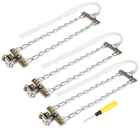 MotorMinds Cadena de Nieve para Neumáticos, 3 Piezas Antideslizante, Cadena para Neumáticos de Nieve, Hielo, Cinturón de Seguridad para Neumáticos de Invierno para Coche, Camión, SUV (L)