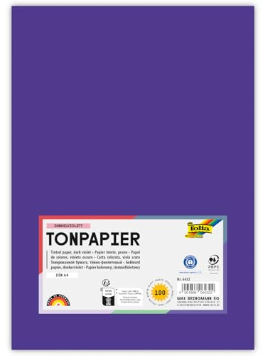 Tonpapier, 100 Bogen, 130 g/qm, DIN A4 (Dunkelviolett)