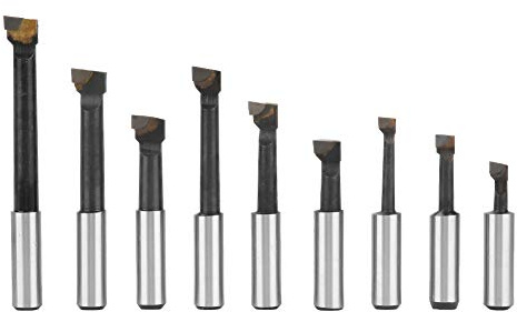 Akozon 9-Piece 3/8 Round Shank HigH Speed Steel Boring Bar Set for Lathes, Hining, and Milling – Versatile Tooling for Precision Engineering