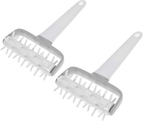 PATKAW Pastry Roller Pizza Dough Docker 2Pcs Plastic Spiked Set for Bread and Pizza Making Suitable for Home Baking