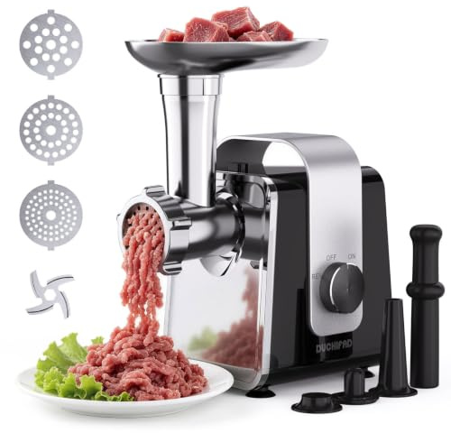 Electric Meat Grinder for Kitchen - [2800W Max] Heavy Duty Meat Mincer | 3-in-1 with Stainless Steel Blade & Plates, Sausage Stuffer Tube & Kibbe Kit for Home Kitchen Use