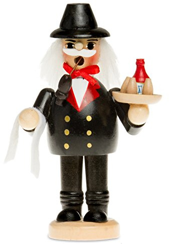 SIKORA Räuchermännchen aus Holz Rääucherfigur Deko Weihnachtsfigur Verschiedene Motive - RM-C, Farbe/Modell:C11 schwarz - Kellner, Höhe in cm:Höhe ca. 13.5 cm