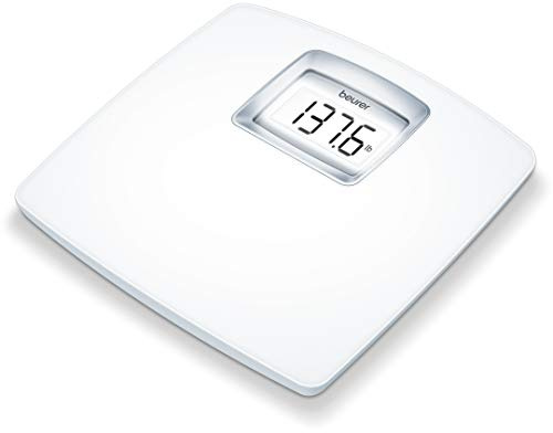 Beurer PS25 Digital Bathroom Scale for Body Weight – 400lb Capacity, Auto-Calibrate, XL Backlit Display – Glass, Precise and Accurate Body Scale