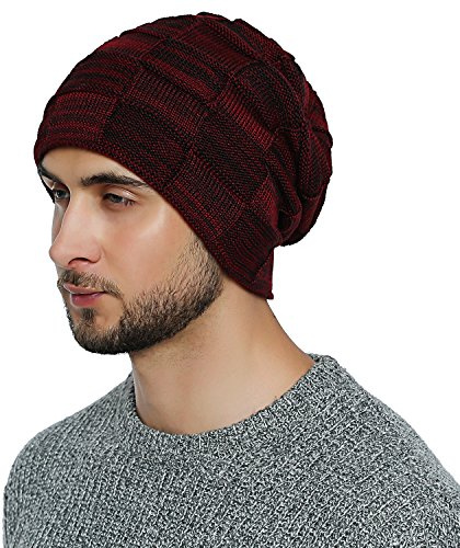 DonDon Mütze Herren Wintermütze Slouch Beanie Strickmütze mit warmen Fleece Innenfutter