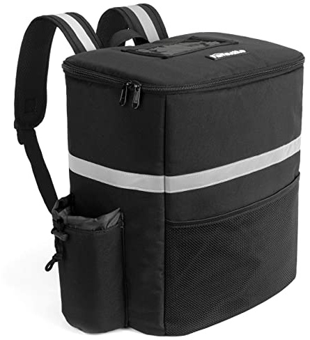 Homevative Thermal Insulated Food Delivery Backpack w/Cup Holders, Pocket and Receipt Window, Reusable Cooler Bag for Food & Drink Delivery