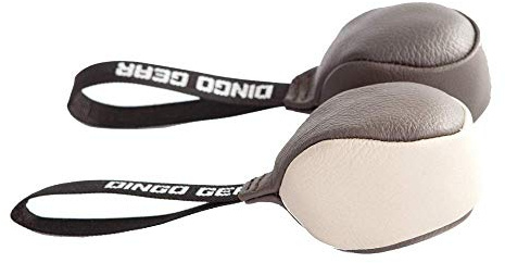 Dingo Gear Hundespielzeug Soft Ball mit Griff, 8 cm, 2 Stück | Echtes Narbenleder, Beißtraining für Welpen, S10006