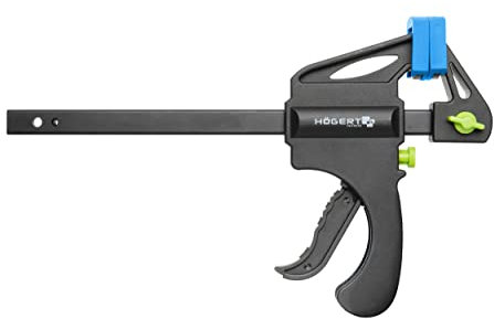 HÖGERT TECHNIK Schnellspannzwinge Einhandzwinge 150mm x 63mm, 50 kg Spannkraft Spannzwingen, Stahl Zwingen zum Spannen, Dehnen Holzzwingen für stabiles Fixieren von Holz Möbel mit einer Hand