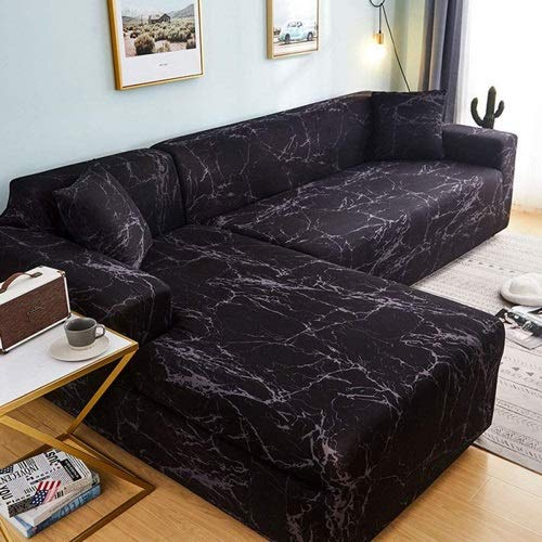 Couchbezug L Form 1/2/3/4 Sitzer,（L-förmiges Ecksofa Sofabezug sollte Zwei kaufen）L-förmiges Ecksofa mit elastischem elastische Stretch Sofa Überwürfe ( Color : N , Size : 3-Sitzer (190-230 cm) )