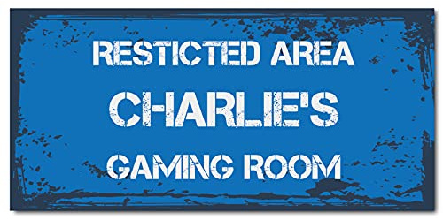 You Personalise Gamer Personalised Bedroom Door Signs, Blue
