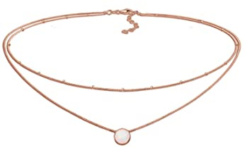 Elli Halskette Damen Choker Kugel Layer Trend mit Synthetischem Opal | 925 Silber Vergoldet