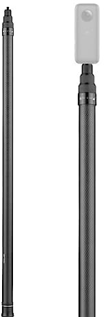 Camnoon 3M Selfie Stick justerbar förlängningsstång med 1/4 tums skruversättning för Insta 360 X5/X4/X3/X2/ONE/ONE RS och andra
