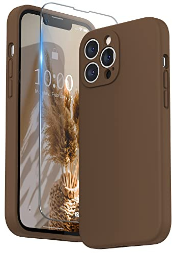 SURPHY für iPhone 13 Pro Max Hülle Silikon mit Displayschutzfolie | Case mit Kameraschutz Stoßfeste Handyhülle für 6,7 mit Erhöhter Randschutz