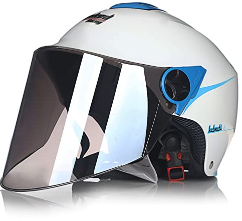 JATIBOSH Attache Fermement Vintage Casque Portable Et Sûre Cyclomoteur Casque, RéTro Demi Casque Boucle De Sécurité À Prise Rapide Casque Moto, pour Adapté Aux Motos ÉLectriques ECE Certifiés