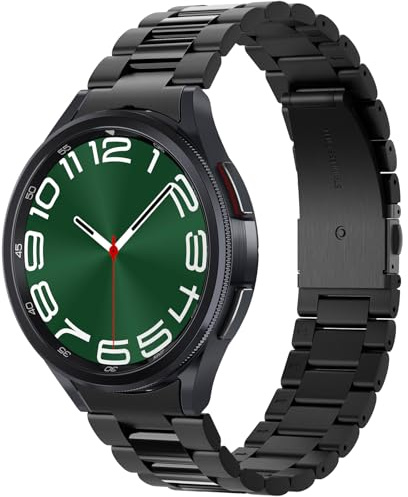 Spigen Modern Fit 316L metallarmband designat för Samsung Galaxy Watch 6 Classic 47mm (2023) i rostfritt stål - Svart