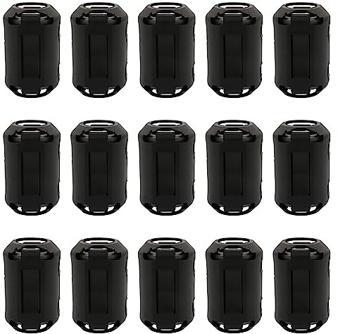 15 Stück 13 mm Ferritkerne Ferritfilter Ferrit Ringkern Kabel Clip Set Größen Klappferrit für Kabel RFI, EMI für USB Kabel, Audio und Video Kabel Power Cord