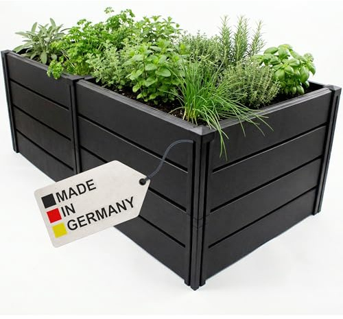 NYVI Hochbeet NYVIGreen XL 158x82x61cm 672 Liter - Kunststoff Kräuterbeet für Garten, Terrasse, Balkon - Wetterfest, UV-resistent, Rostfrei, Langlebig - Einfache Steckmontage & Erweiterbarkeit